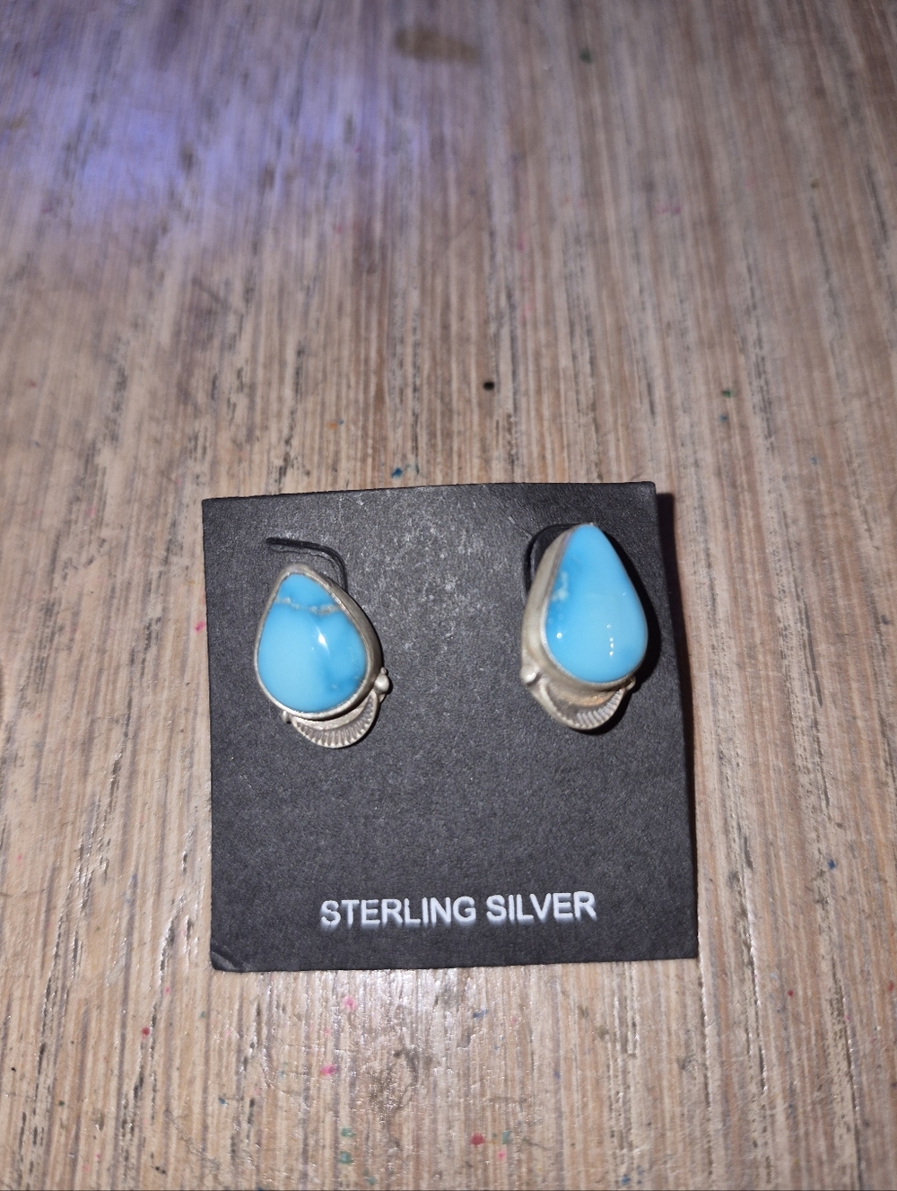 Sonoran Blue Turquoise Teardrop Earrings